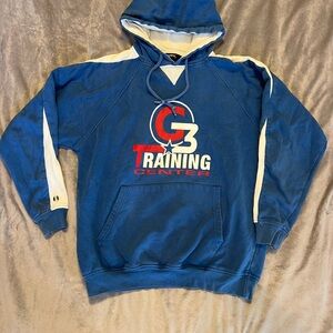 Holloway Blue and White Men's Hoodie